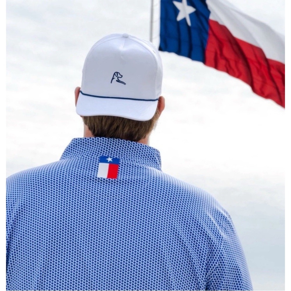RHOBACK Don't Mess With Texas Ocean Blue Short Sleeve Performance Polo Golf XL